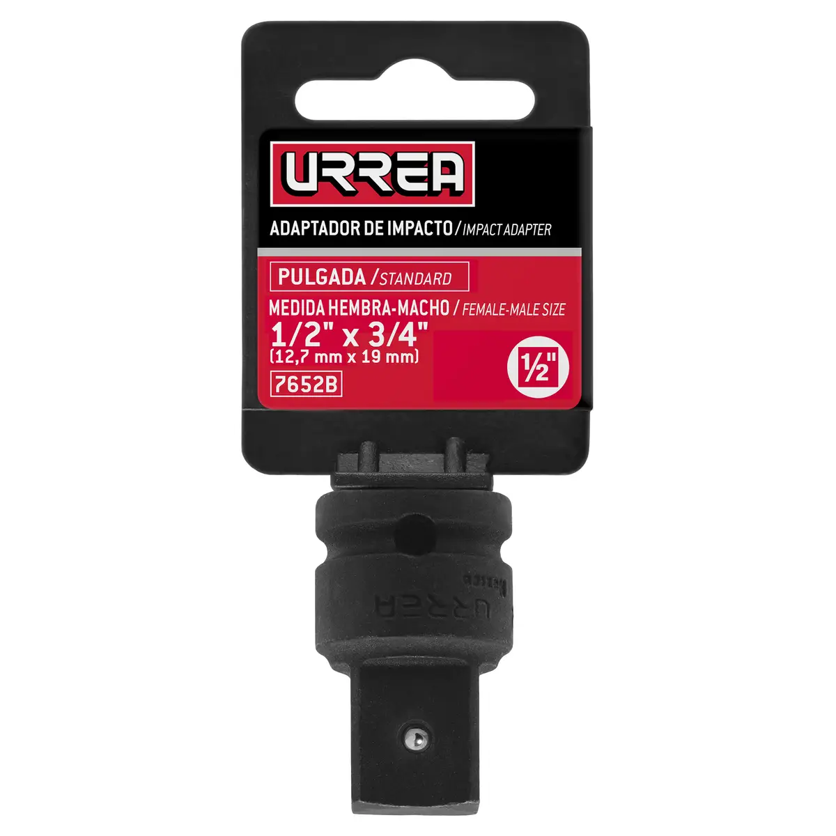 7652B Adaptador de impacto para copas 1/2" hembra a 3/4 macho, uso pesado, Urrea