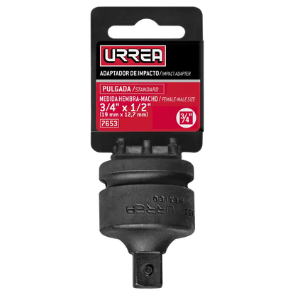 7653 Adaptador de impacto para copas 3/4" hembra a 1/2" macho, uso pesado, Urrea
