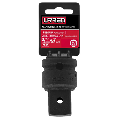 7655 Adaptador de impacto para copas 3/4" hembra a 1" macho, uso pesado, Urrea