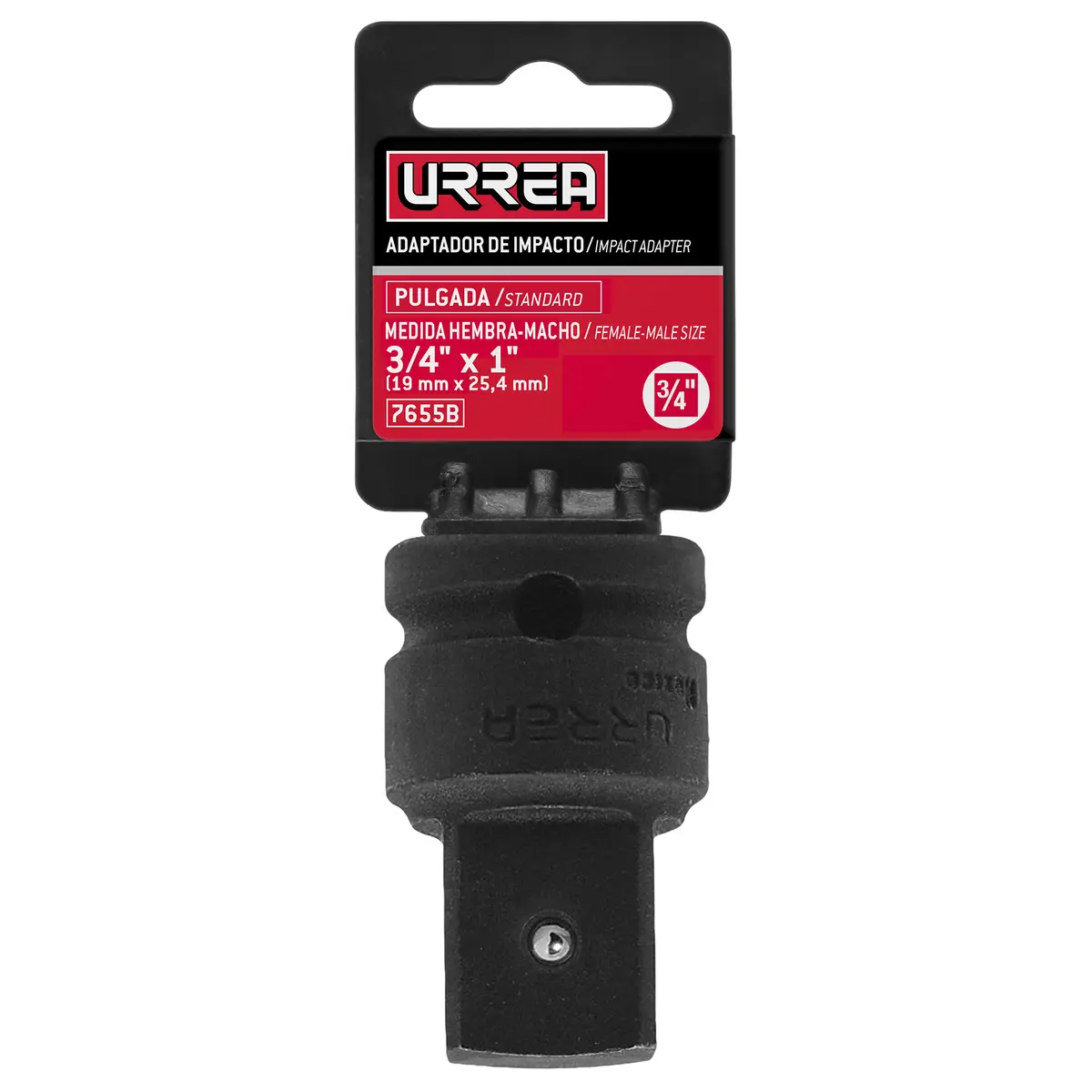 7655B Adaptador de impacto para copas 3/4" hembra a 1" macho, uso pesado, Urrea