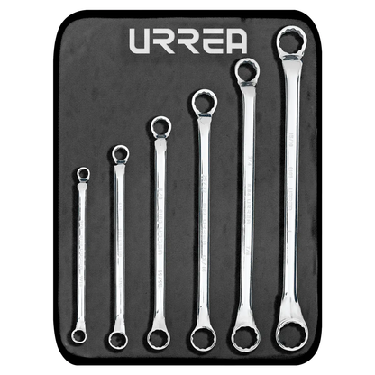 8100C Juego de llaves estriadas acodadas 45° 6 piezas 3/8" a 1", uso pesado, Urrea