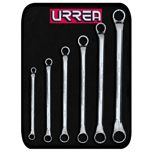 8100C Juego de llaves estriadas acodadas 45° 6 piezas 3/8" a 1", uso pesado, Urrea