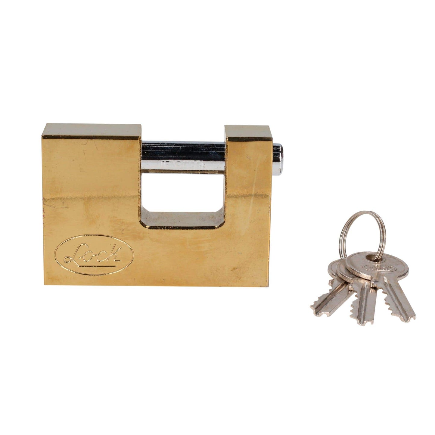 L22C80ELBB Candado de acero anti-cizalla 80 mm, latón brillante, Lock