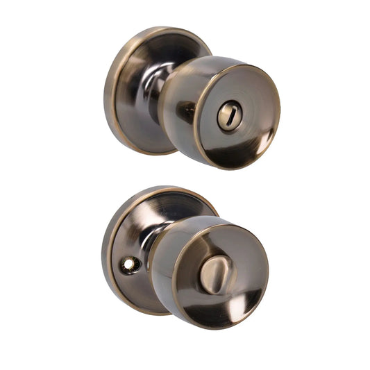 22PO Pomo tubular de copa recta para baño, latón antiguo, Lock