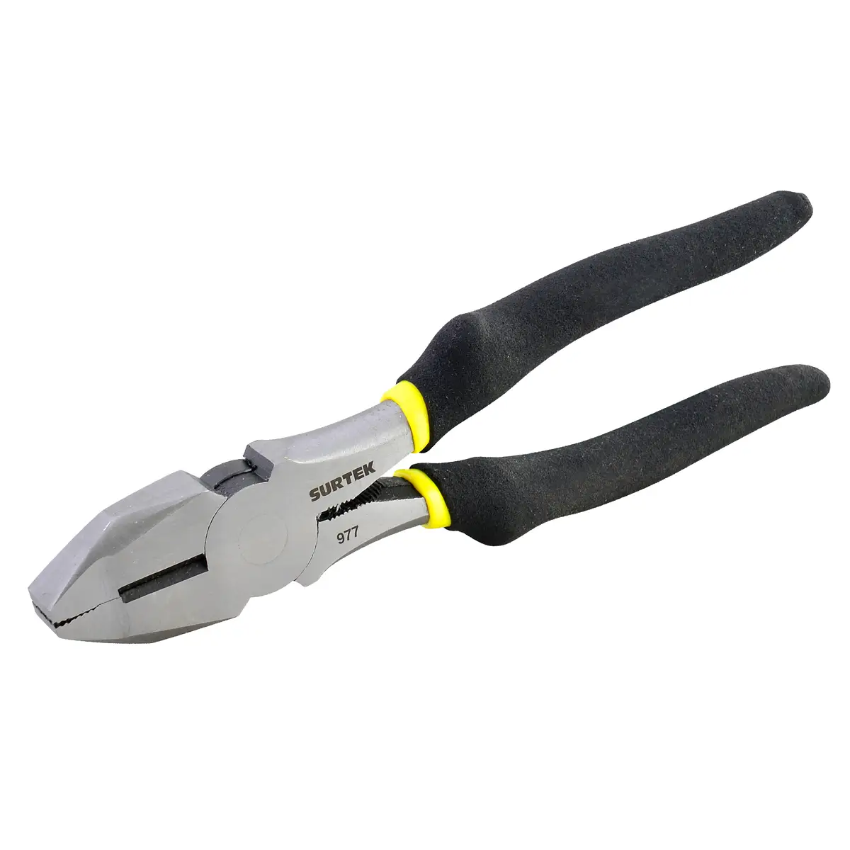 978 Alicate universal 8" con mango Rubber Grip corte lateral nariz cuadrada