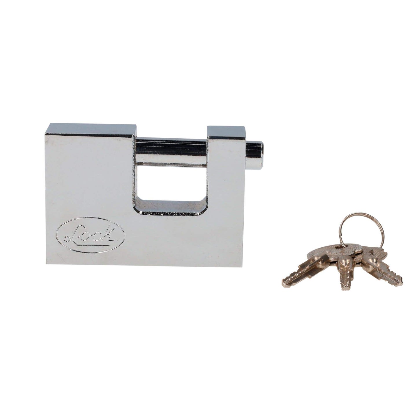 L22C80TCSB Candado de acero anti-cizalla 80 mm con llave tetra, cromo satinado, Lock