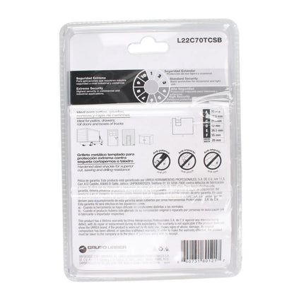 L22C70TCSB Candado acero anti-cizalla 70 mm con llave tetra, cromo satinado, Lock