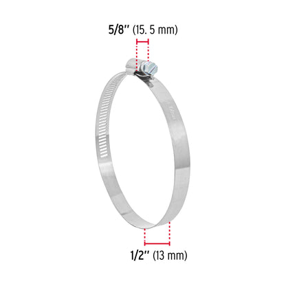AB-60 Abrazadera reforzada, acero inox #60, 3-5/16"-4-1/4", 5 pzas