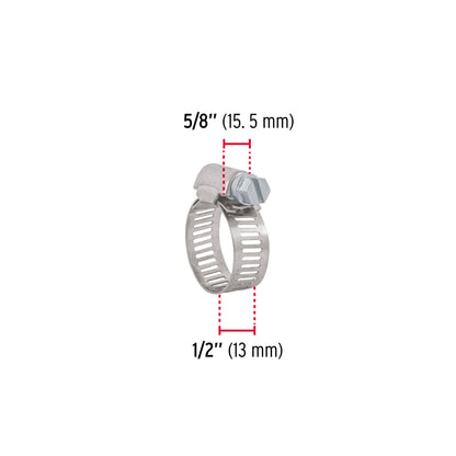 AB-7 Abrazadera reforzada, acero inox #7, 9/16"-1-1/16", 10 pzas