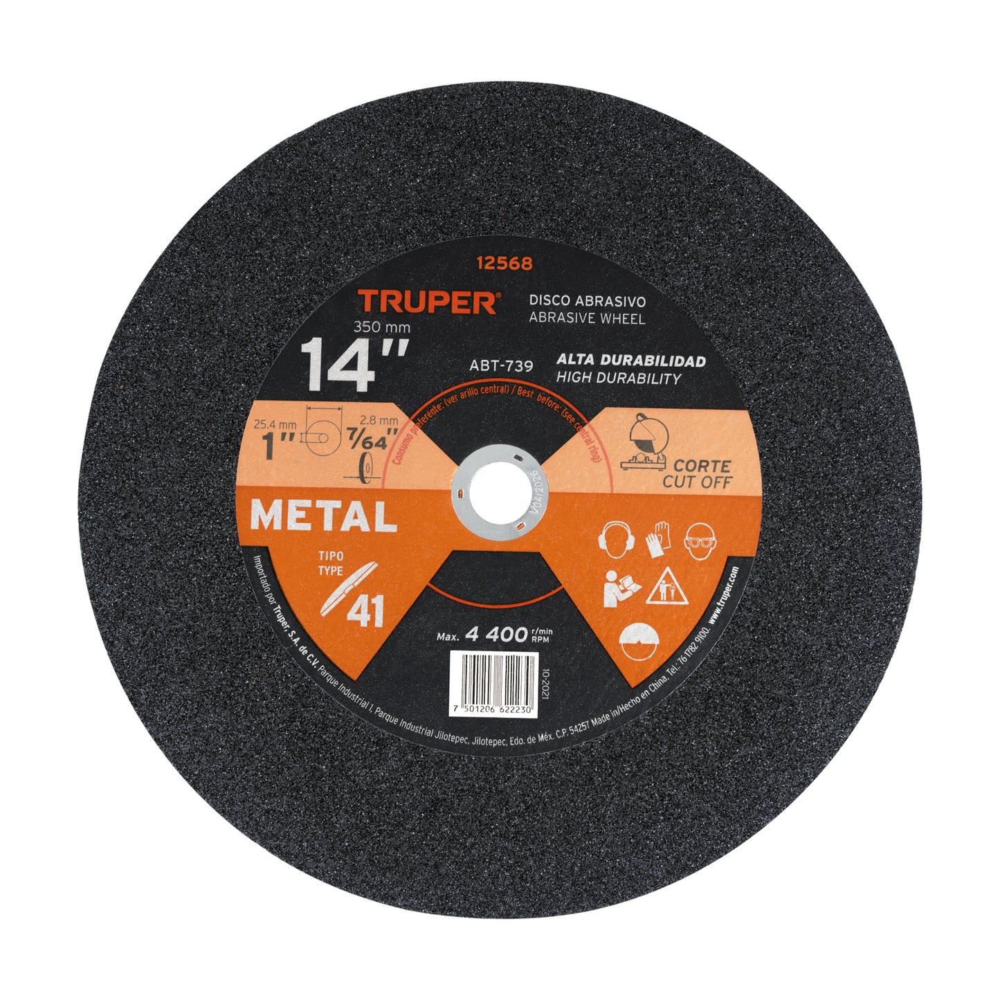 ABT-739 Disco para corte de metal, tipo 41, diámetro 14"