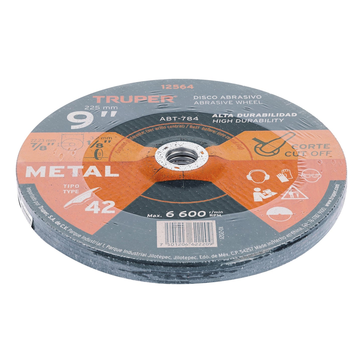 ABT-784 Disco para corte de metal, tipo 42, diámetro 9"