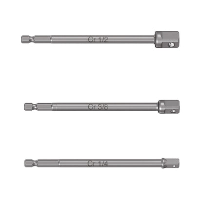 ADA-3L Juego de adaptadores largos para copas,1/4,3/8 y 1/2", 3pzas