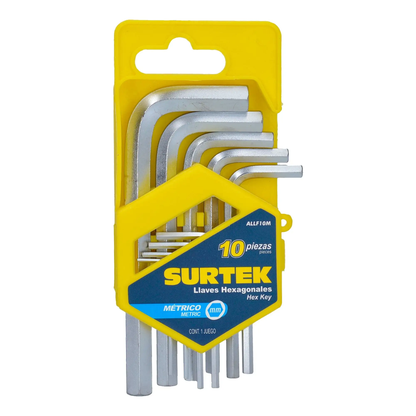 ALLF10M Juego de llaves hexagonales en L mm 10 piezas 1.5 a 10 mm, uso profesional, Urrea