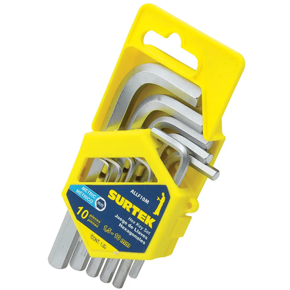 ALLF10M Juego de llaves hexagonales en L mm 10 piezas 1.5 a 10 mm, uso profesional, Urrea