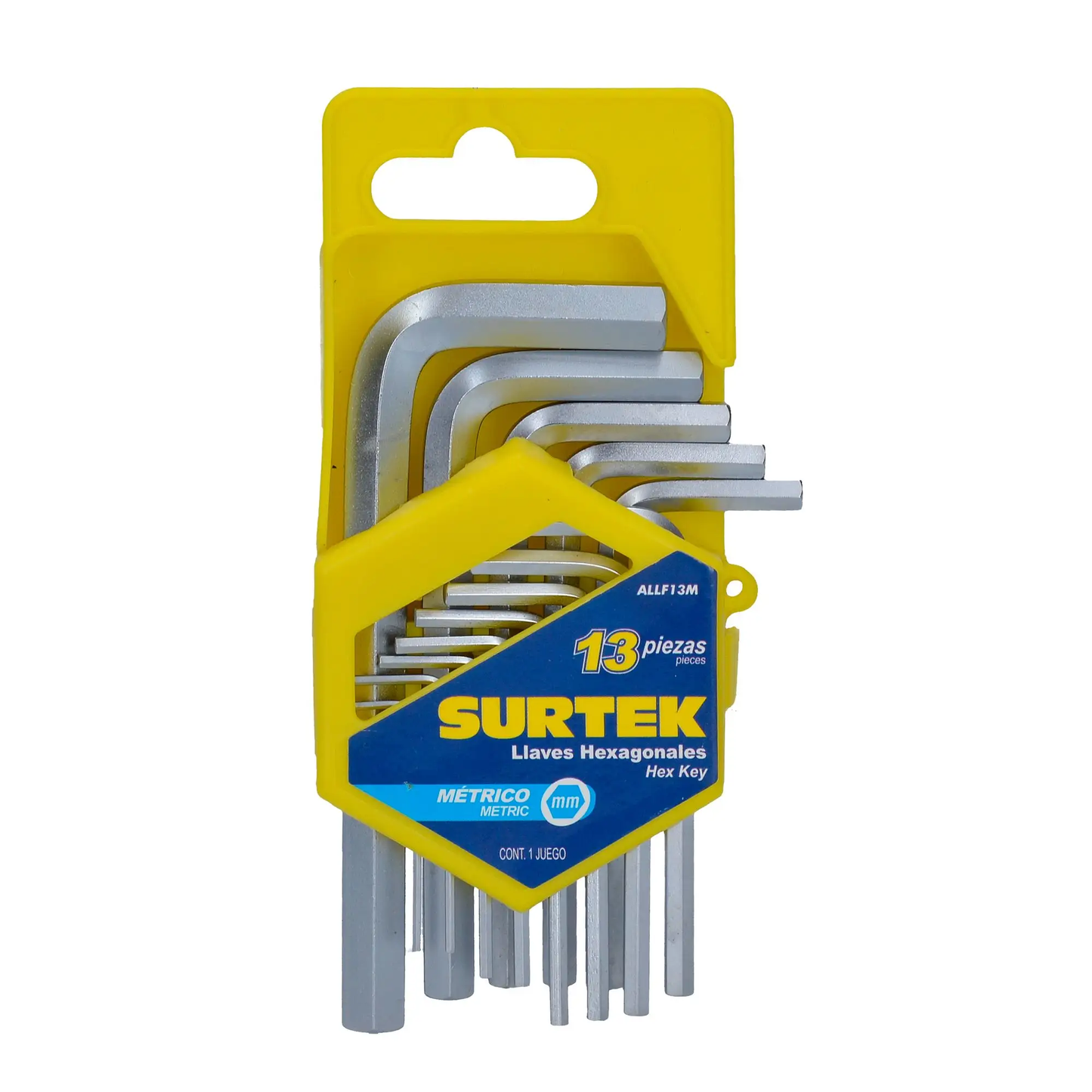ALLF13M Juego de llaves hexagonales en L 13 piezas 1.3 a 10 mm, uso profesional,Surtek