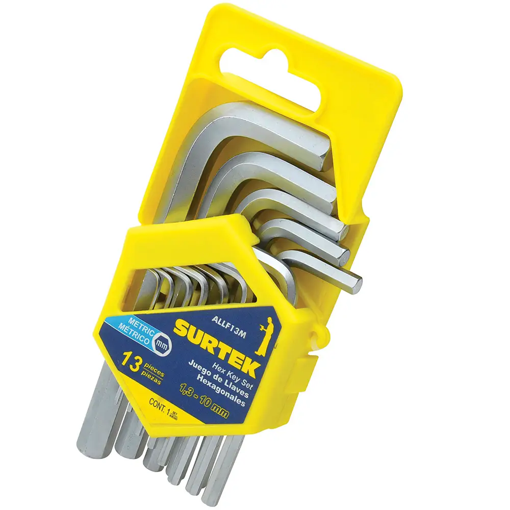ALLF13M Juego de llaves hexagonales en L 13 piezas 1.3 a 10 mm, uso profesional,Surtek