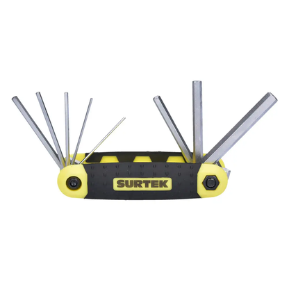 ALLFNX8M Juego de llaves hexagonales tipo navaja 8 piezas 1.5 a 8 mm, uso profesionale, Surtek