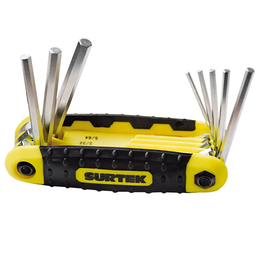 ALLFNX8M Juego de llaves hexagonales tipo navaja 8 piezas 1.5 a 8 mm, uso profesionale, Surtek