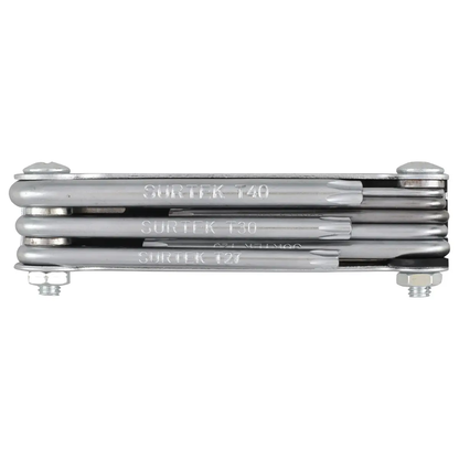 ALLFTN8 Juego de llaves torx tipo navaja 8 piezas T9 a T40, uso profesional, Surtek