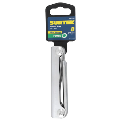 ALLFTN8 Juego de llaves torx tipo navaja 8 piezas T9 a T40, uso profesional, Surtek