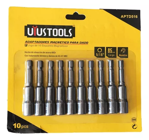 APTD516 Fijadores de tuercas magnéticos 5/16" X 65 mm, 10 unidades