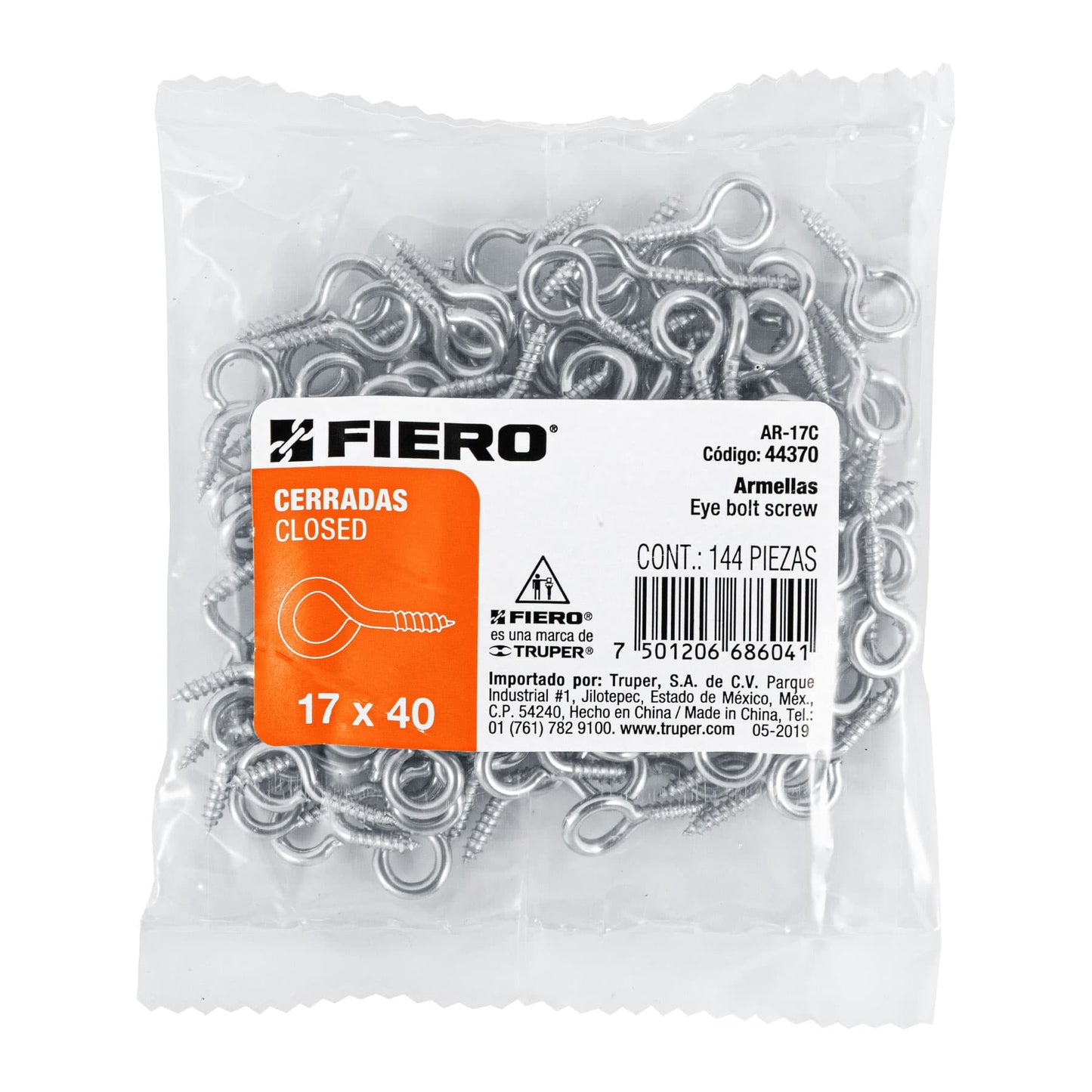AR-17C Cáncamo cerrado #5, bolsa con 144 piezas