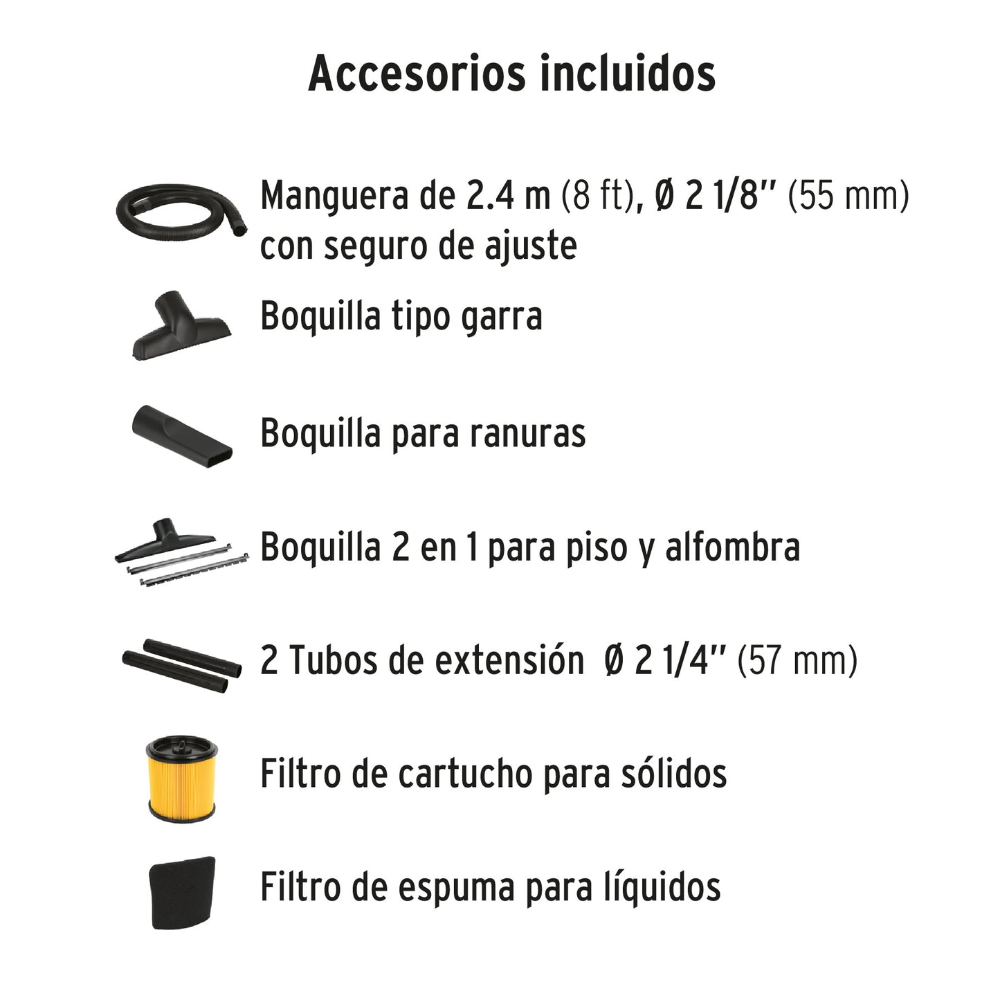 ASP-12X Aspiradora en acero inoxidable para sólidos y líquidos, 12 Galones Truper