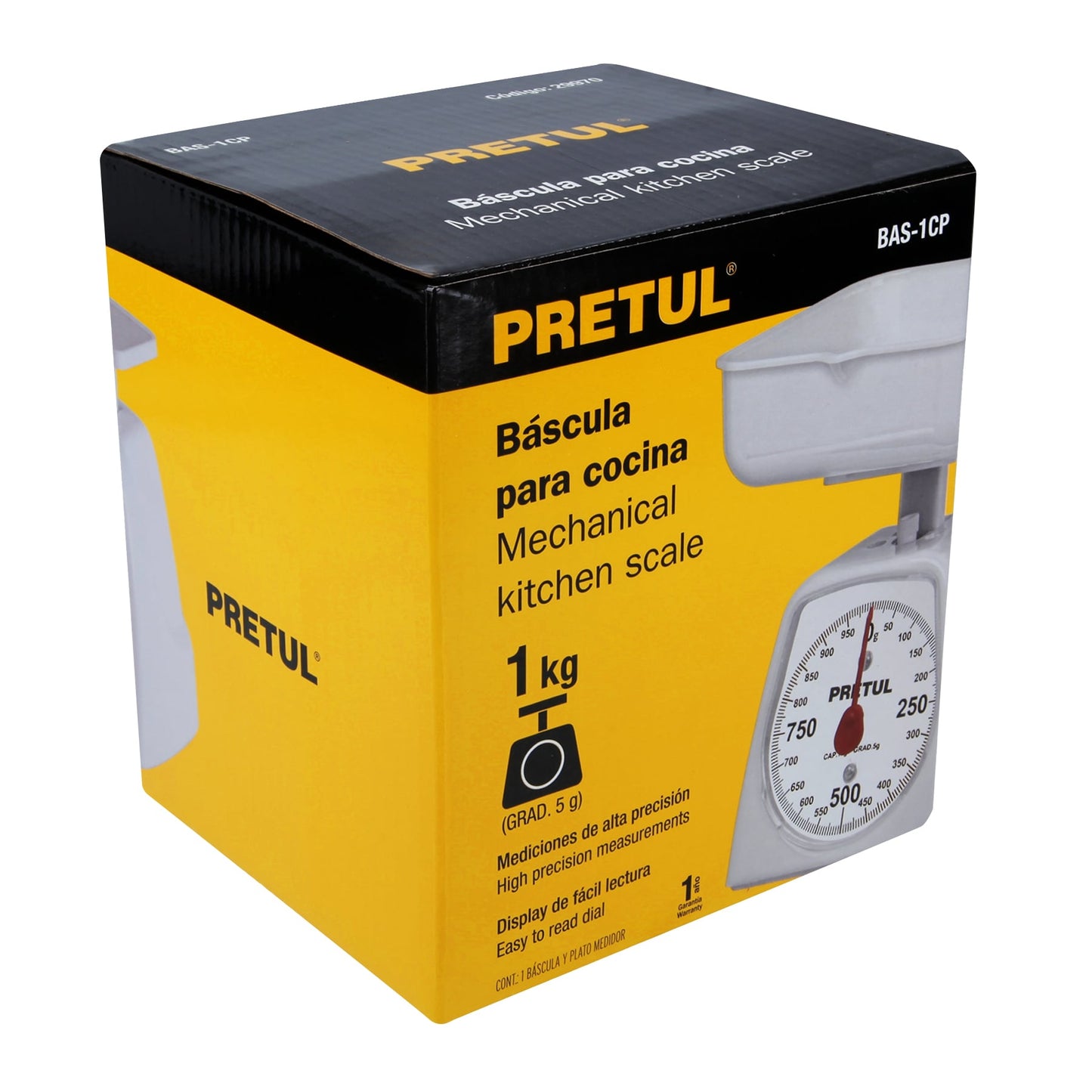 BAS-1CP Báscula mecánica Pretul de cocina para 1 kg