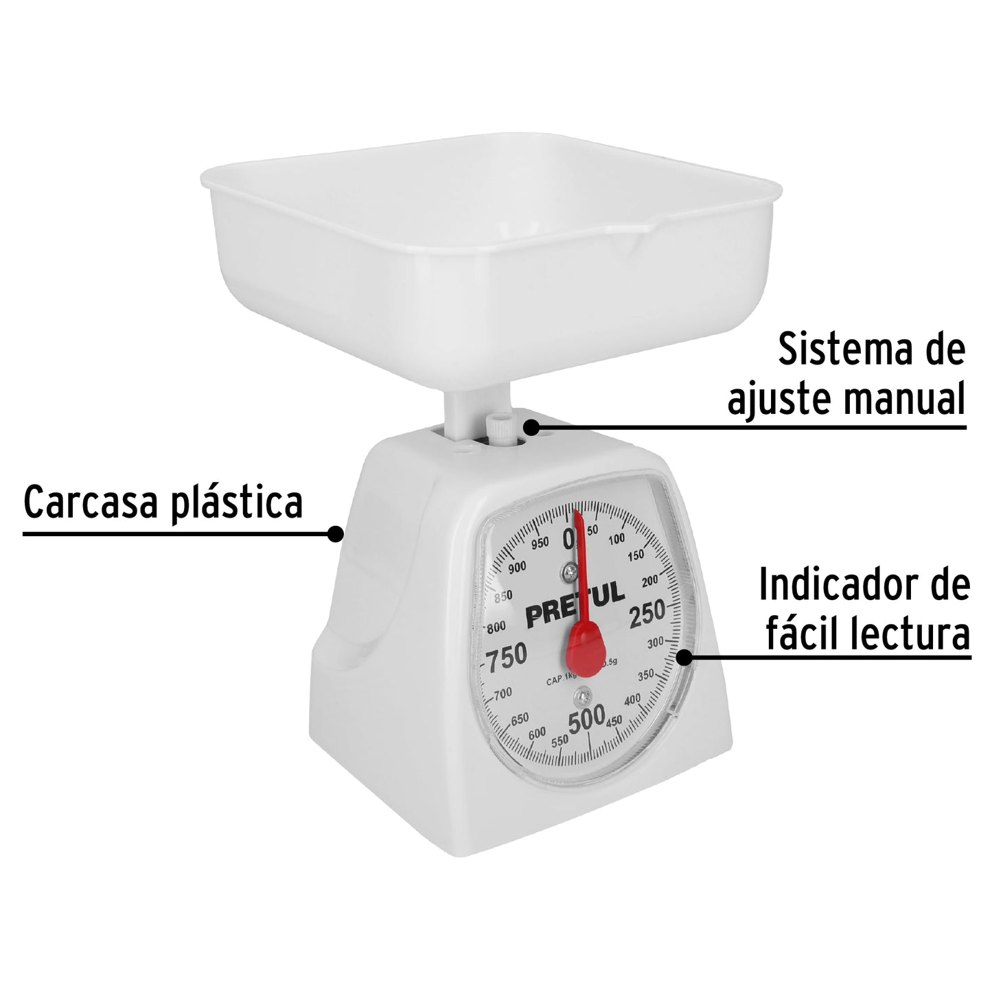 BAS-1CP Báscula mecánica Pretul de cocina para 1 kg