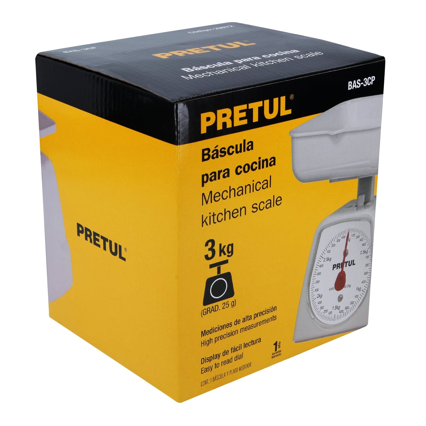 BAS-3CP Báscula mecánica Pretul de cocina para 3 kg
