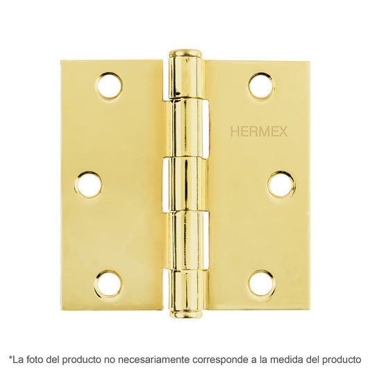 BC-251P Bisagra cuadrada, 2-1/2", acero latonado, cabeza plana