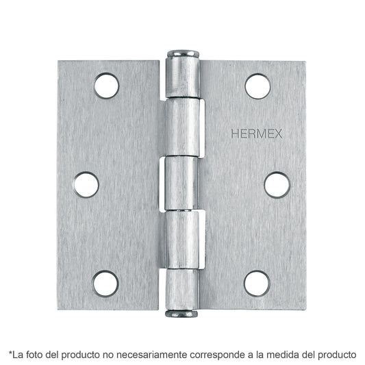 BC-253P Bisagra cuadrada, 2-1/2', cromo mate, cabeza plana