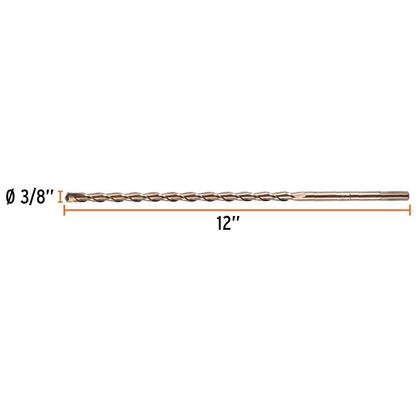 BCT-3/8X12 Broca para concreto, 3/8 x 12'
