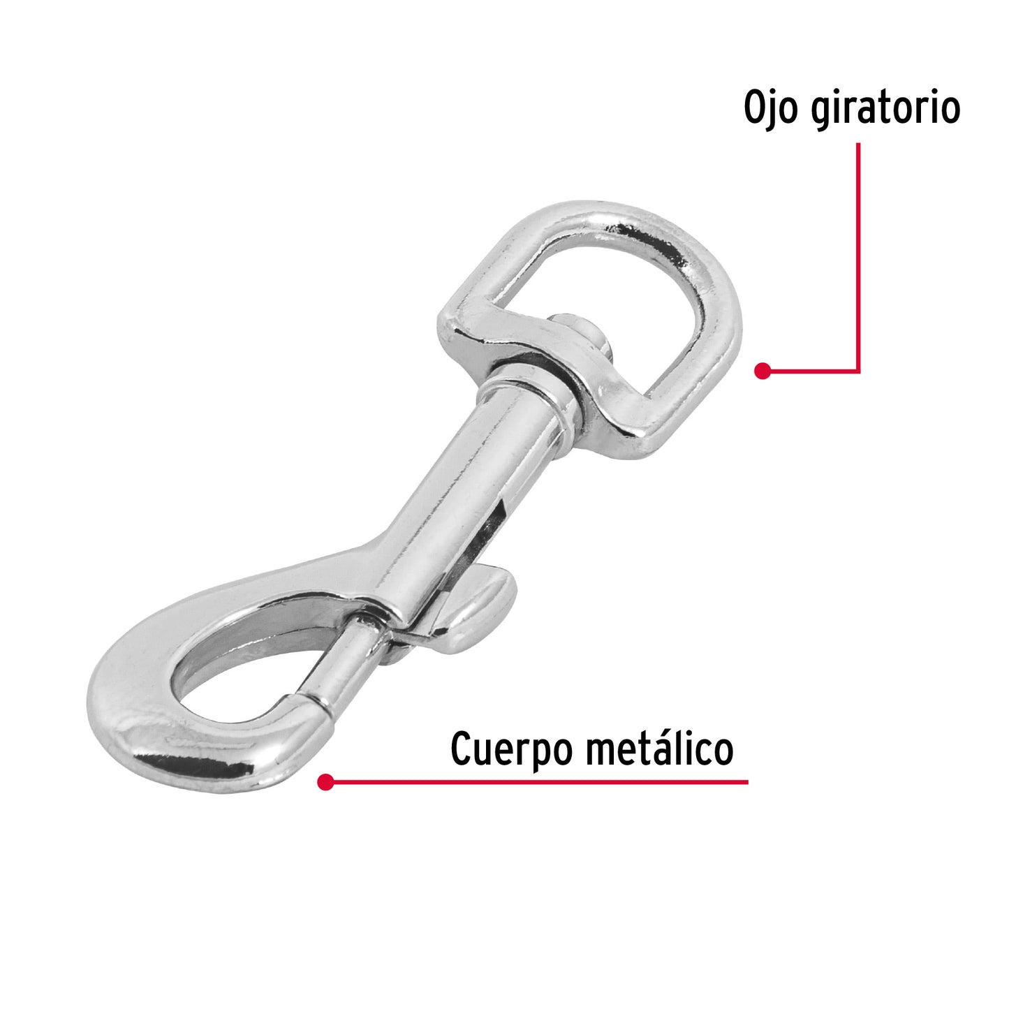 BDZ-3-1/2 Mosqueton, de zinc, 3½'