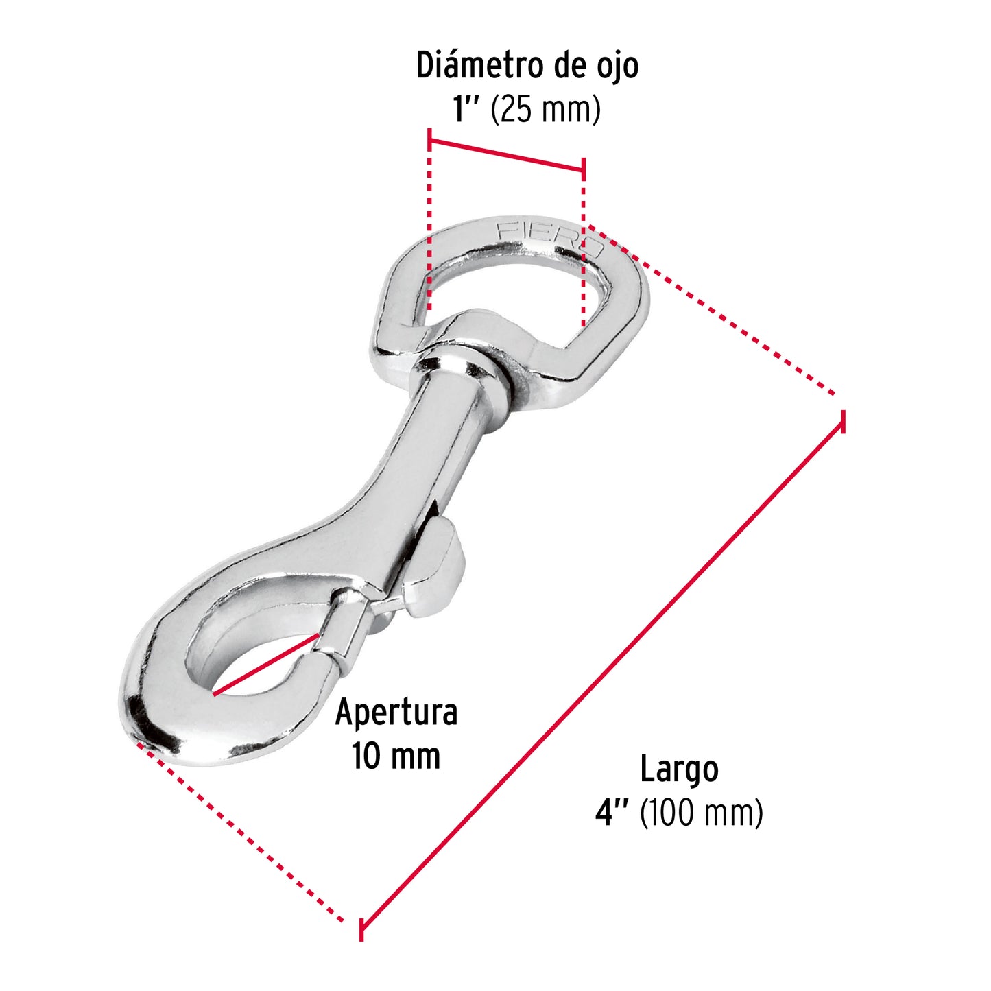 BDZ-4-1/4 Mosqueton, de zinc, 4¼'