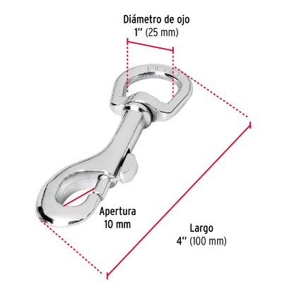 BDZ-4-1/4 Mosqueton, de zinc, 4¼'