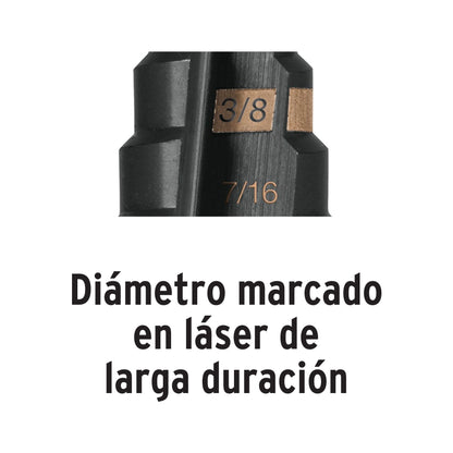 BES-11 Broca escalonada óxido negro 11 escalones 1/4' a 7/8'