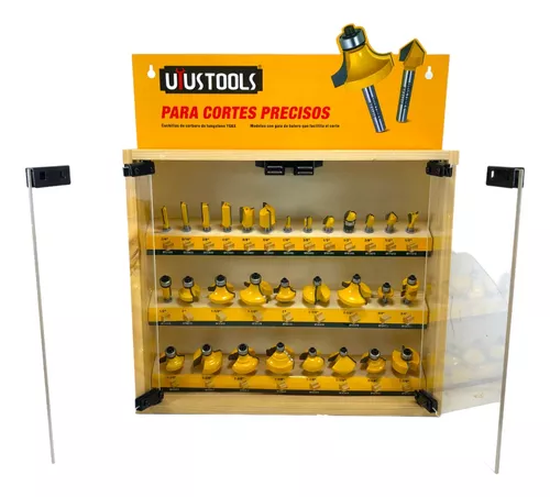 BF01ET Organizador con fresas para ruteadora vástago de 1/4" 30 piezas