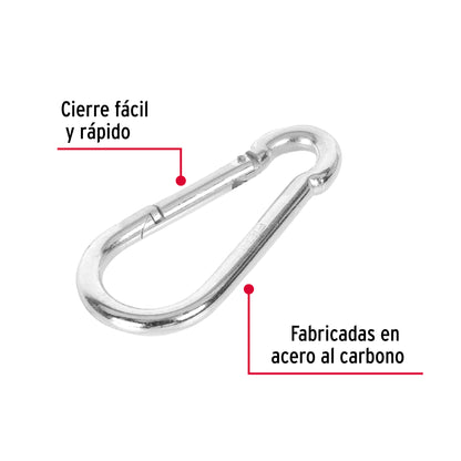 BMA-1/2 Mosqueton pera de acero con seguro de gancho, 1/2'