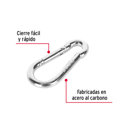 BMA-1/4 Mosqueton pera de acero con seguro de gancho, 1/4'