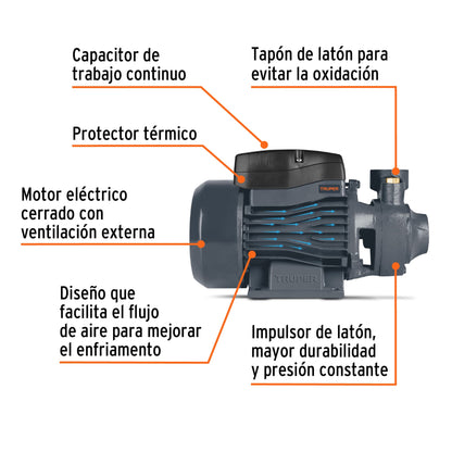 BOAP-1/2A2 Bomba eléctrica periférica para agua 1/2 HP