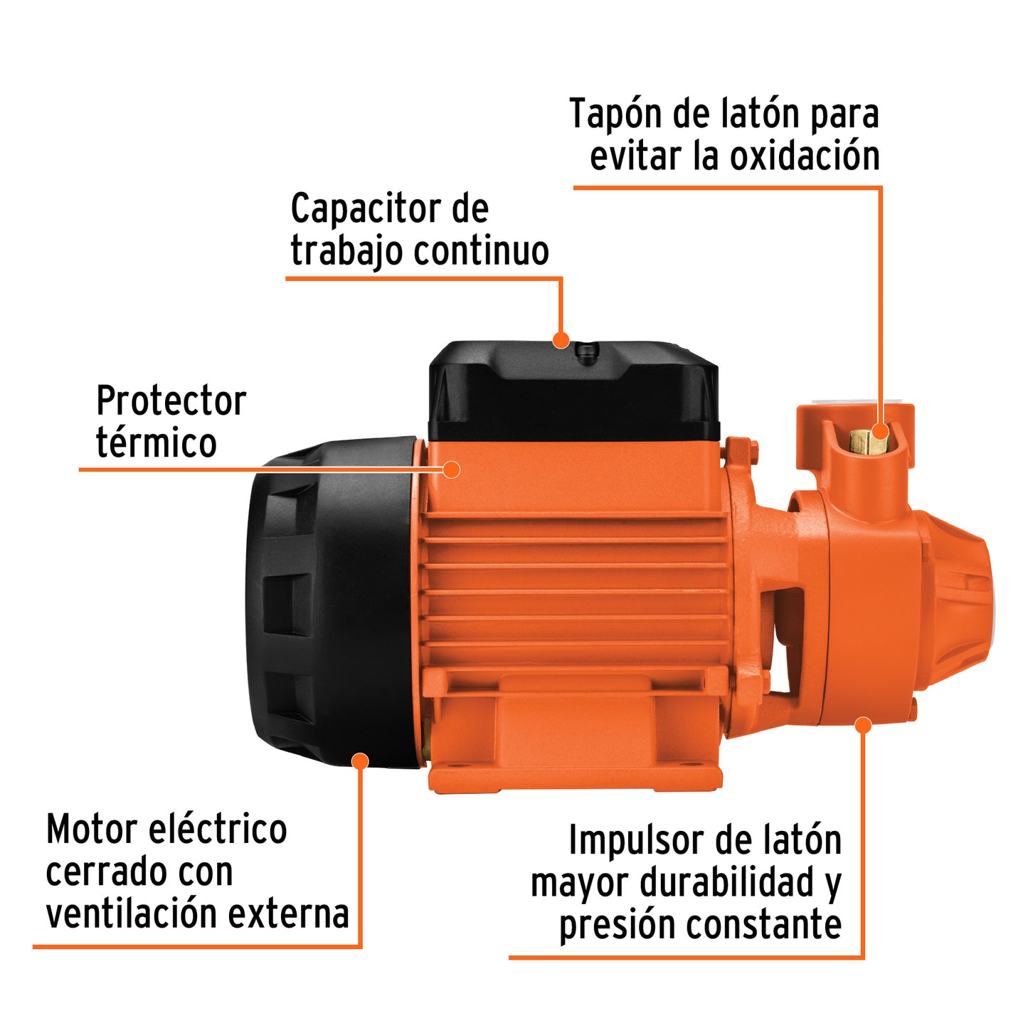 BOAP-1 Bomba eléctrica periférica para agua 1 HP, Truper Expert