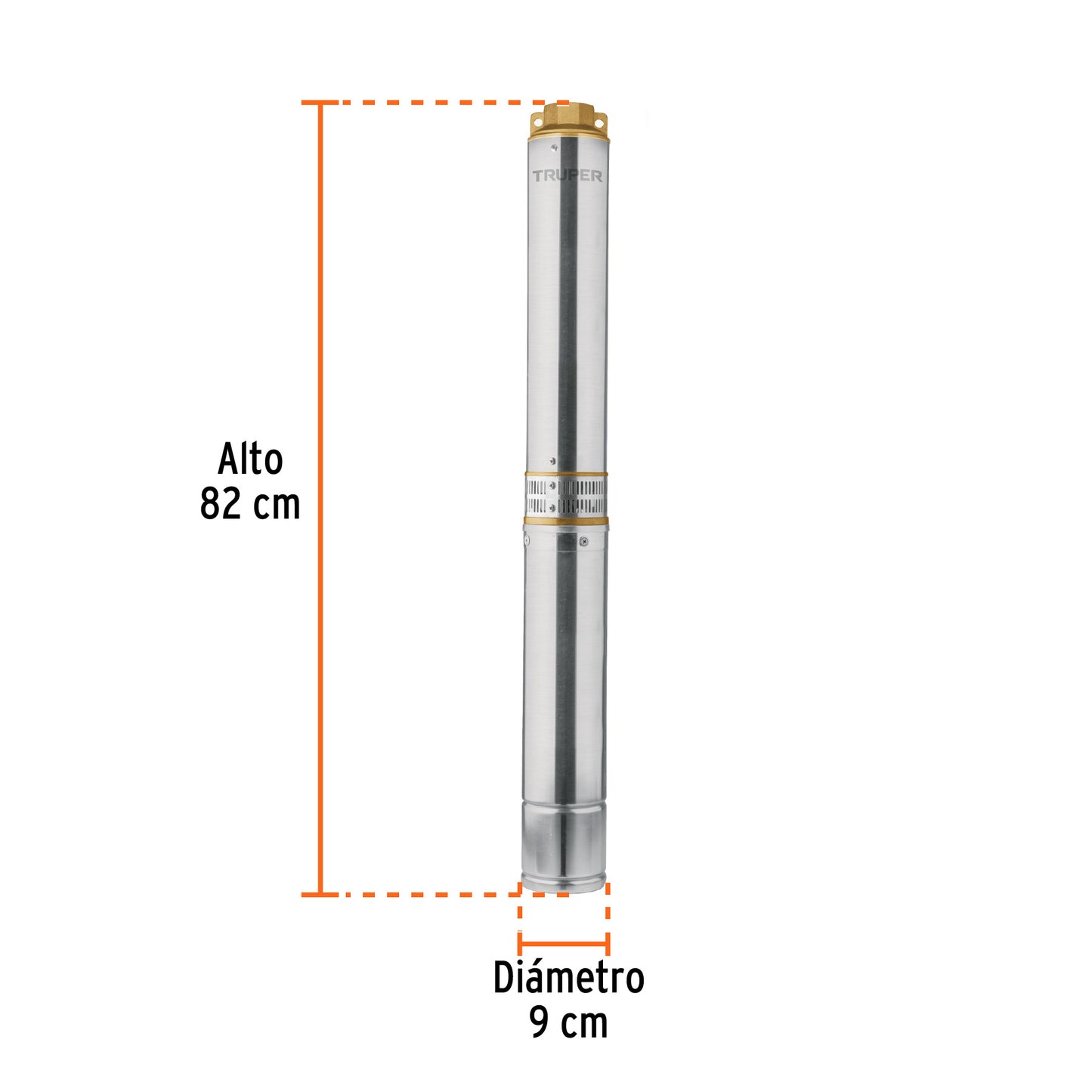 BOS-1-1/2LM Bomba sumergible de agua limpia de 1-1/2 HP, metálica