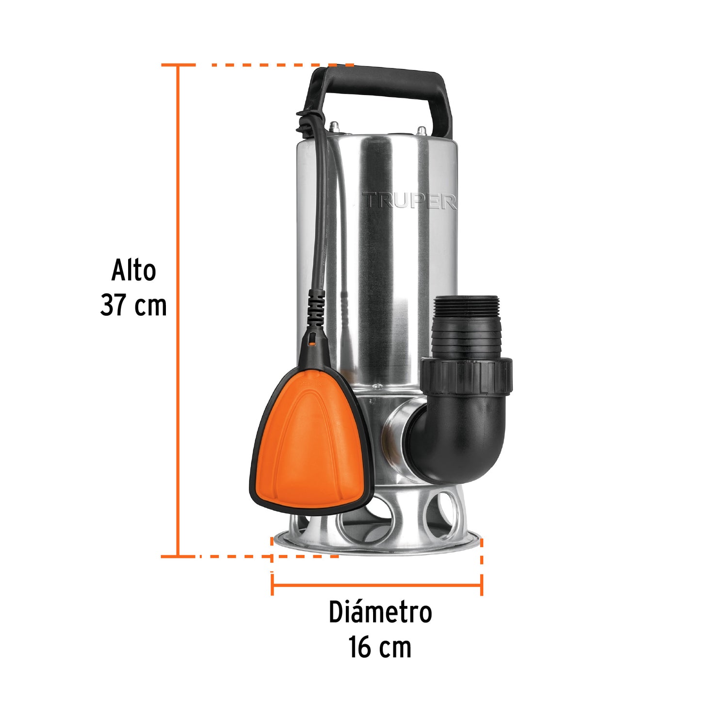 BOS-1-1/2SM Bomba sumergible metálica para agua sucia 1-1/2HP