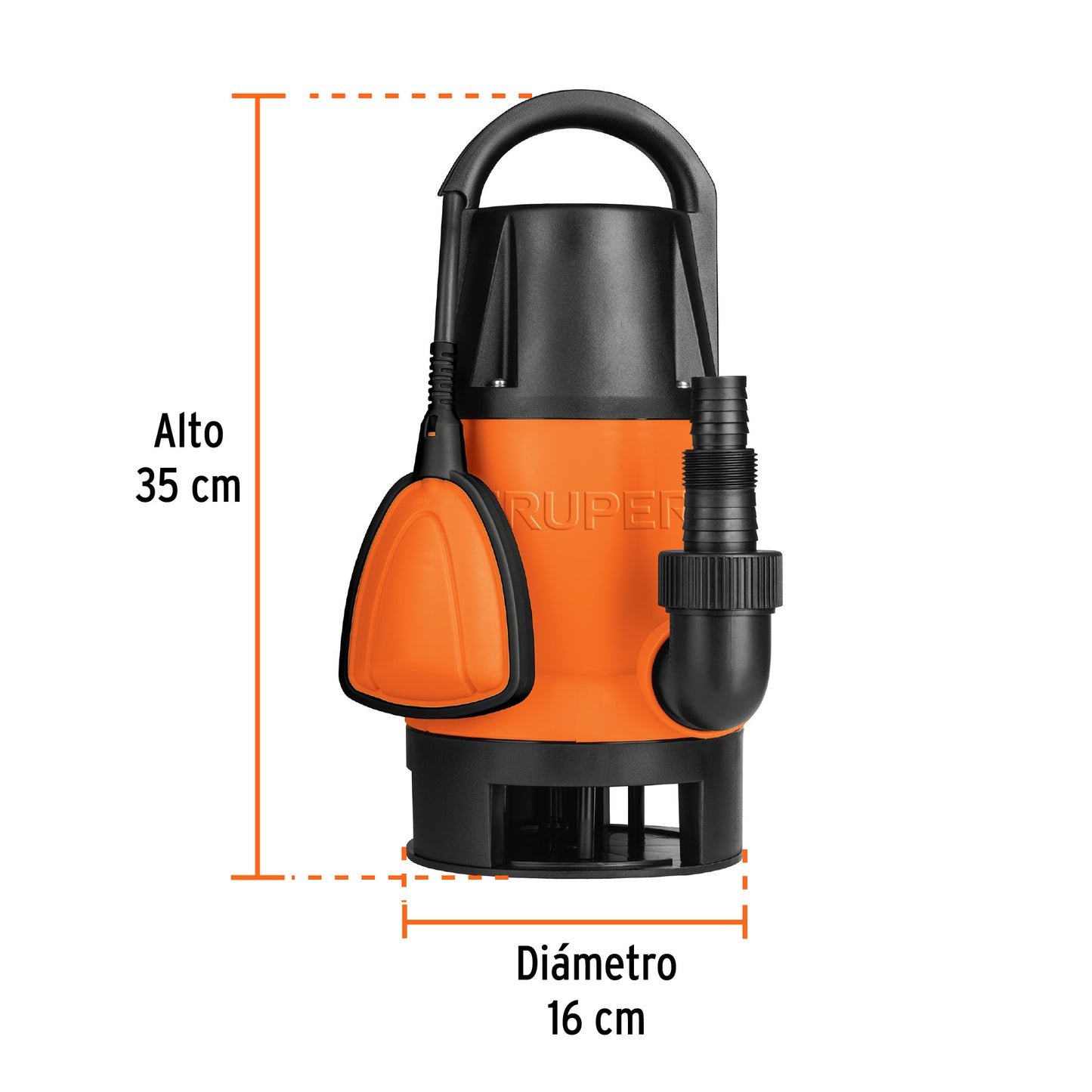 BOS-1-1/2SP Bomba sumergible  plástica para agua sucia 1-1/2 HP