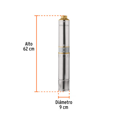 BOS-1/2LM2 Bomba sumergible para pozo profundo, 1/2 HP, agua limpia