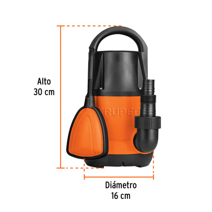 BOS-1/2LP Bomba sumergible plastica para agua limpia 1/2 HP