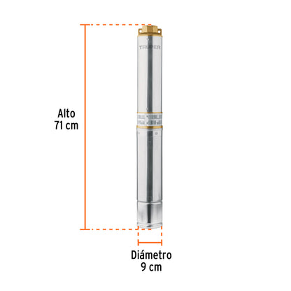 BOS-1LM Bomba sumergible de agua limpia de 1 HP, metálica