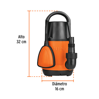 BOS-1LP Bomba sumergible plástica para agua limpia 1 HP