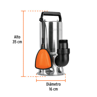 BOS-1SM Bomba sumergible metálica para agua sucia 1 HP